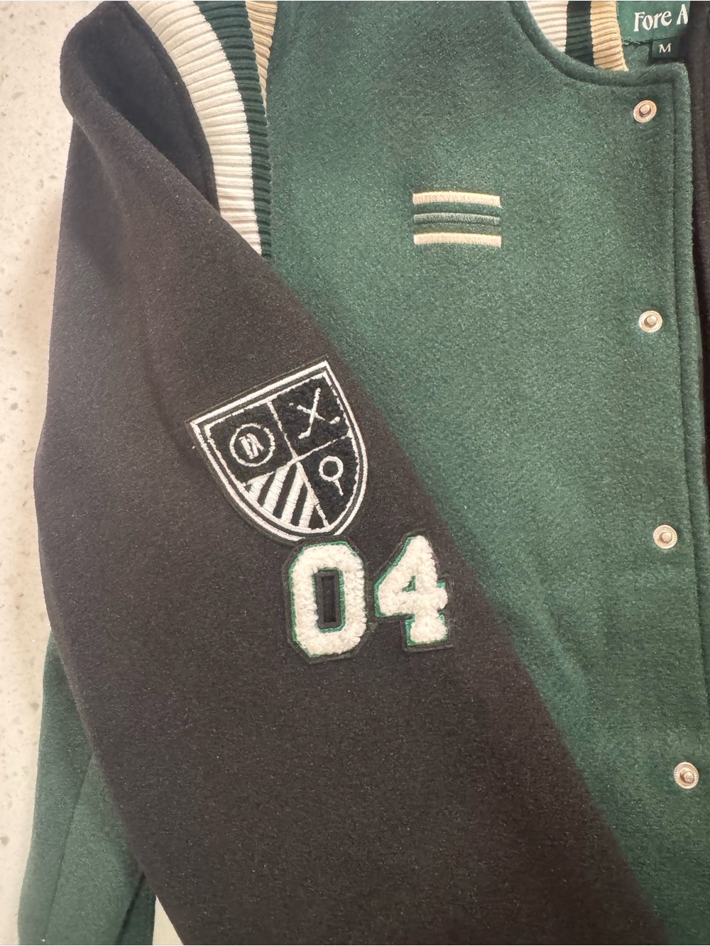Fore All Women's Green & Black Varsity Jacket - Picture 5 of 10